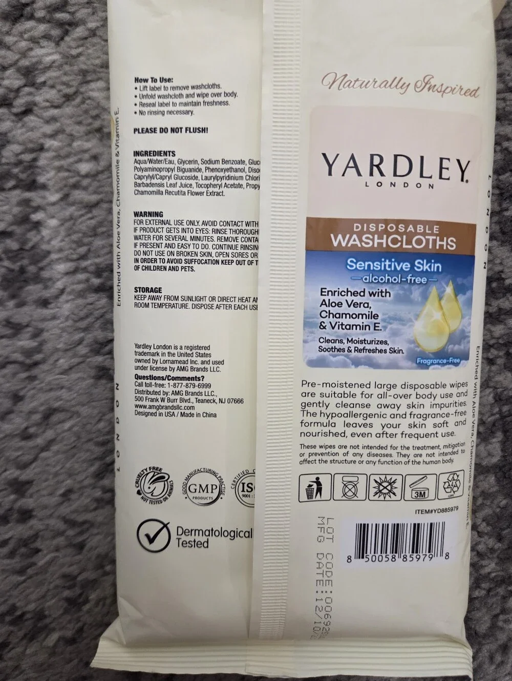 Yardley London Disposable Washcloths Bundle (Set of 2 Packs, 36 Wipes Total) - S